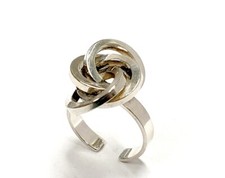 Designer Geometry Ring Silver 835 "Circles" Circa 1930 RG 56 Size Adjustable