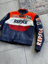 90s Repsol Michelin Racing Leather Jacket Arai Motul Womans Size S