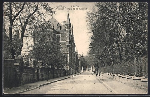 Cpa arlon rue station - arlon,,