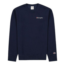 Champion HOMME Petit Texte Logo Brodé Pull Marine Confortable Salon