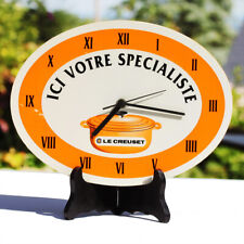 Vintage Advertising Wall Clock "Here Your Specialist Le Creuset"