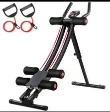 Abdominal Trainer For Home, Foldable And Space-Saving, With LCD Monitor, 4-Level