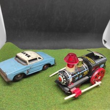 Sheet metal toy car taxi and locomotive friction motor 14 cm