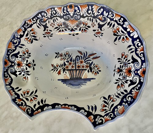 Plat barbe bleu faïence - bleu, en