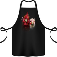 Deux Coloré Poulets Peinture A L'Eau Tablier Coton 100% Biologique