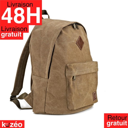 Sac dos toile vintage - dos,