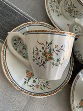 Gien 3" Cup & Saucer Sets (4) Excellent Cond Plus BONUS Sainfoin