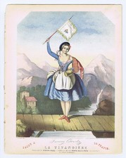 Jules Bouvier color litho - 1844 - very early Endicott chromo! - Fanny Cerito