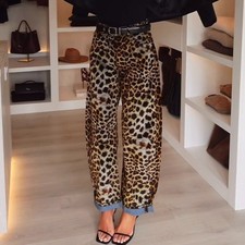 ZARA : ZW COLLECTION LIMITED EDITION Flocked Animal Print Trousers : 9632/249