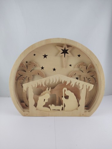 Crèche noël bois - crèche,