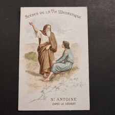 Image Pious Saint Anthony 19th century HOLY CARD 19THth Santino