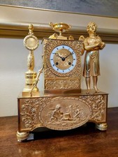 PENDULE BRONZE DORÉ, FIDÉLE