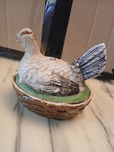 Poule ancienne porcelaine - poule,