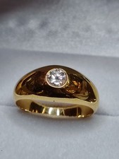 Bague jonc en or jaune 18 carats et diamant