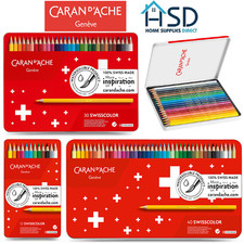 Set De Crayons De Couleur À Base D'Eau Caran D'Ache Swisscolor Pour Artistes