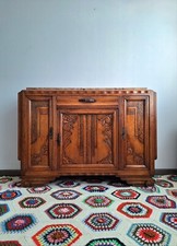 Buffet art déco plateau marbre, meuble vaisselier ancien