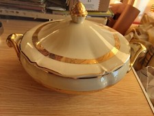 SOUPIERE PORCELAINE D’ART LIMOGES R. LECLAIR  BURDET  GRENOBLE