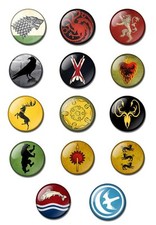 GAME OF THRONES 25mm button pin badge Stark, Targaryen, Lannister, Baratheon