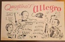 Vintage Quaglino's Allegro Restaurant London England Dinner Theatre Postcard