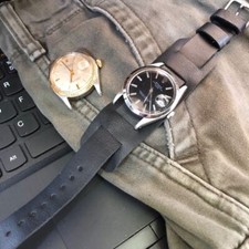 Italian Vintage Genuine Suede/Leather Bund watch strap H/M 16 17 18 19 20mm