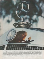 1959 Mercedes-Benz - Insignia Car Hood Ornament Lady Reflection - Print Ad Photo