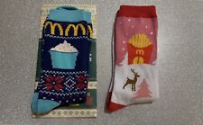LOT DE 2 PAIRES DE CHAUSSETTES MCDONALDS MC DO XMAS SOCKS 2022 ET 2024