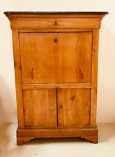 secrétaire Louis Philippe en merisier massif dessus marbre noir . XIX siècle.