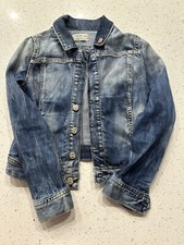 Vintage Chipie Girls Distressed Denim Jean Jacket Size XXS