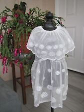 robe poupée ancienne  Jumeau SFBJ debut XX tulle brodé main /antique doll dress