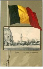 BELGIUM.ANTWERP.SIMON STREET AND WATER CASTLE.FLAG