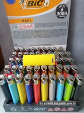 4 briquets BIC Maxi, briquet jetable à pierre  , 4 coloris différents