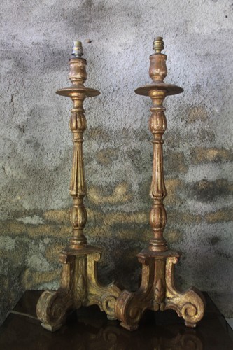 Grand pied lampe - grand, bois