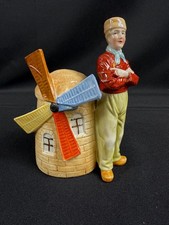 Pot a tabac "le moulin" en porcelaine années 1920-30