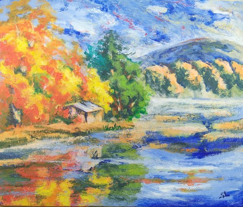 Lakefront painting labarre - painting,