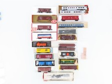 LOT of 20 N Scale MRC, Con-Cor, Atlas & More Assorted Freight Cars & Passengers
