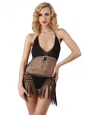Robe Maille Crochet Noire