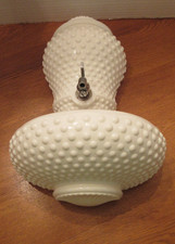 Vtg Fenton White Hobnail Milk Glass 3 Pc Wall Pocket Planter Vase Lavabo Set