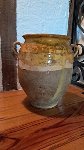 Ancien pot graisse terre - pot,