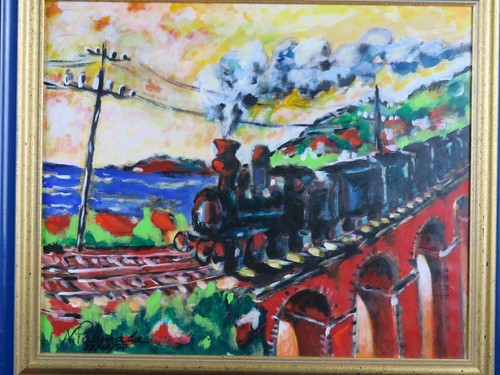 Tableau train vapeur sur - tableau, le