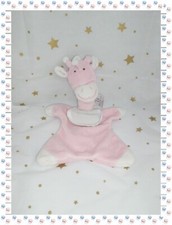 ⑯ - Doudou Plat Girafe Rose