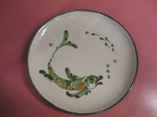 Assiettes grés décor - 7, en