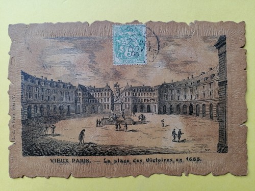 Old postcard parchment leather - postcard,