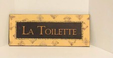 La Toilette Bathroom Powder Room Door Sign Plaque Rustic MDF Wood 20” X 8” Size