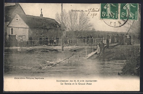 Cpa chablis inondations des - chablis,,