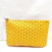 GOYARD Clutch Bag Senat MM Yellow PVC 3288604