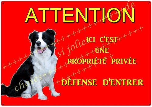 Plaque chien garde border - garde,