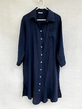 ✨ Womens Talia Benson Italy 100% Linen 3/4 Sleeve Shirt Dress Button-Up Size XL