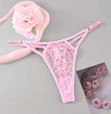 String en dentelle rose -