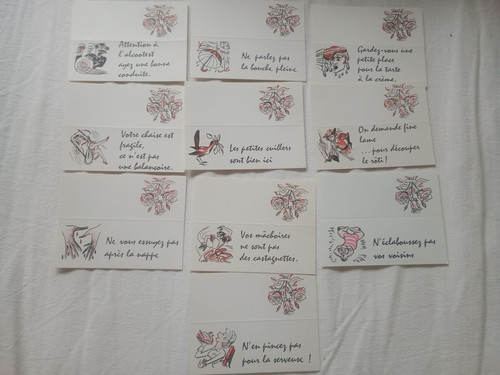 Lot 10x cartes convives - lot,