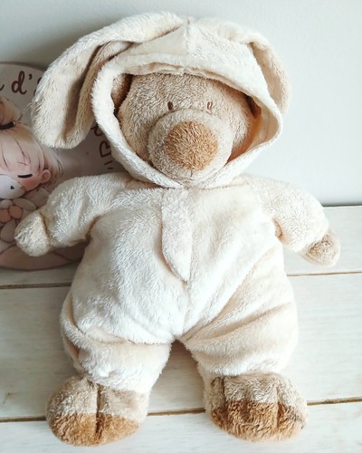 Doudou peluche ours beige